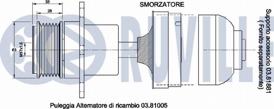 Ruville 541705 - Ремъчна шайба, генератор vvparts.bg