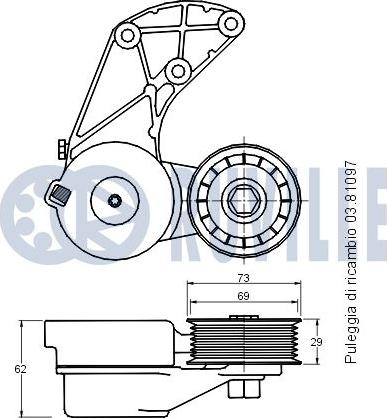 Ruville 541716 - Ремъчен обтегач, пистов ремък vvparts.bg