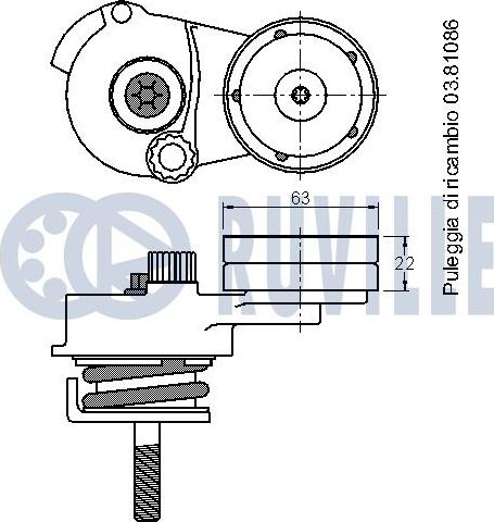 Ruville 541784 - Ремъчен обтегач, пистов ремък vvparts.bg