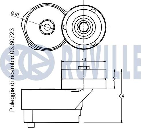 Ruville 541738 - Ремъчен обтегач, пистов ремък vvparts.bg