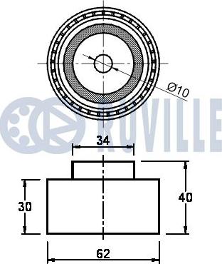 Ruville 541726 - Паразитна / водеща ролка, зъбен ремък vvparts.bg