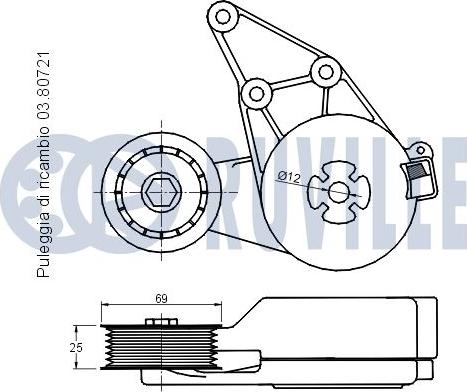 Ruville 541720 - Ремъчен обтегач, пистов ремък vvparts.bg