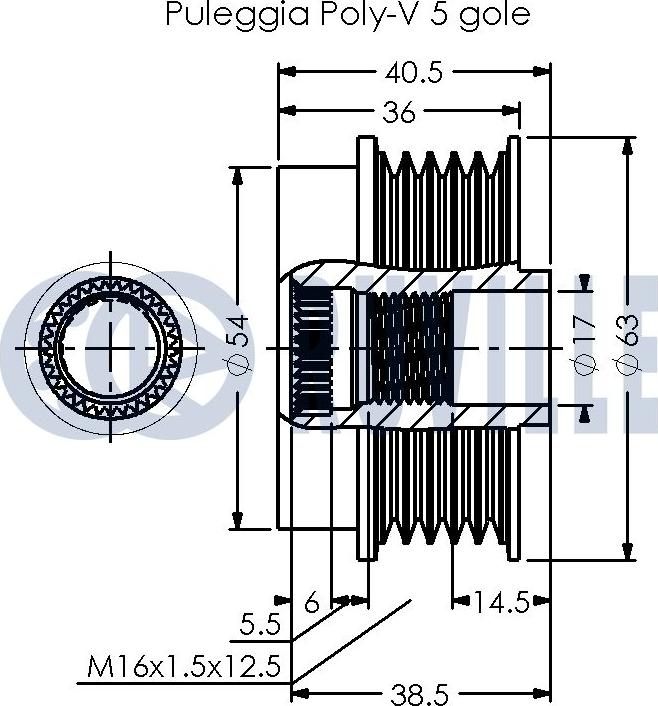 Ruville 542493 - Ремъчна шайба, генератор vvparts.bg