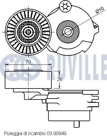 Ruville 542417 - Ремъчен обтегач, пистов ремък vvparts.bg