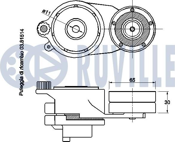 Ruville 542488 - Ремъчен обтегач, пистов ремък vvparts.bg