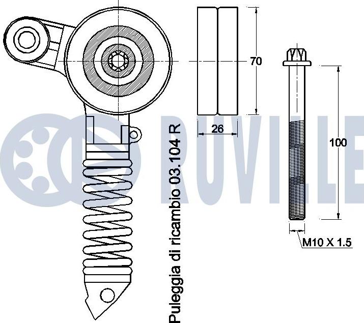 Ruville 542599 - Ремъчен обтегач, пистов ремък vvparts.bg