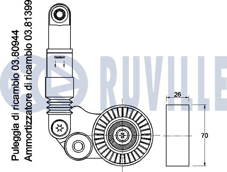 Ruville 542592 - Ремъчен обтегач, пистов ремък vvparts.bg