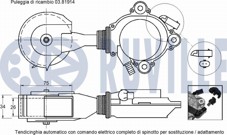 Ruville 542540 - Ремъчен обтегач, пистов ремък vvparts.bg