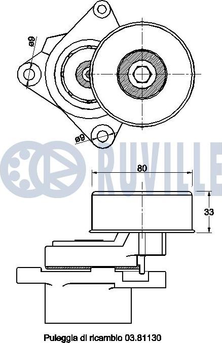 Ruville 542559 - Ремъчен обтегач, пистов ремък vvparts.bg