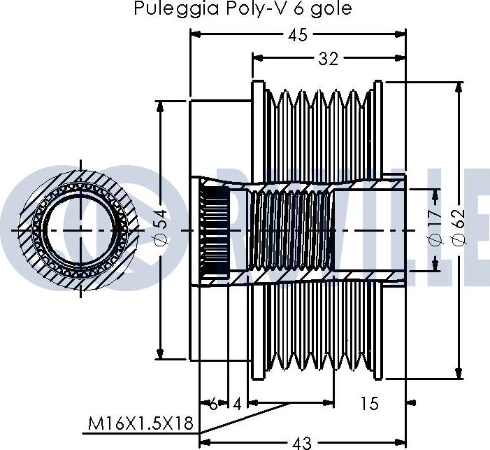 Ruville 542554 - Ремъчна шайба, генератор vvparts.bg