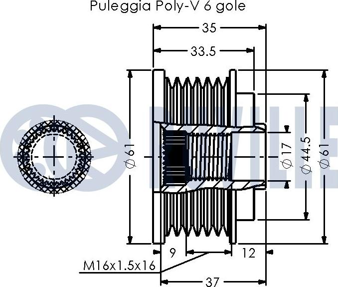 Ruville 542555 - Ремъчна шайба, генератор vvparts.bg