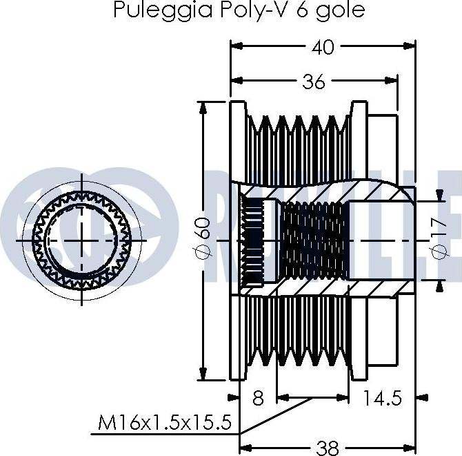 Ruville 542550 - Ремъчна шайба, генератор vvparts.bg