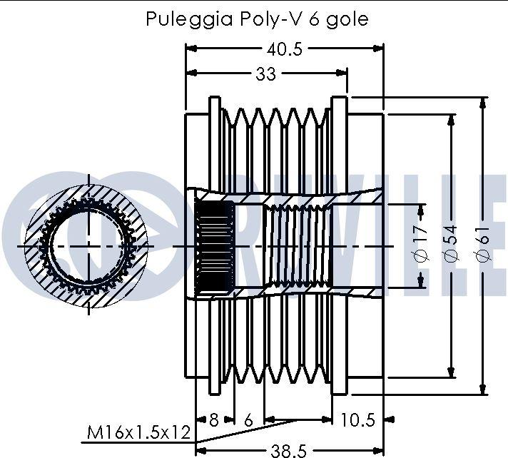 Ruville 542552 - Ремъчна шайба, генератор vvparts.bg