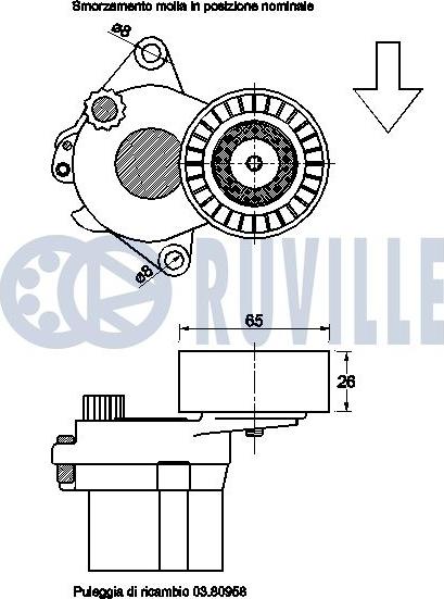 Ruville 542561 - Ремъчен обтегач, пистов ремък vvparts.bg