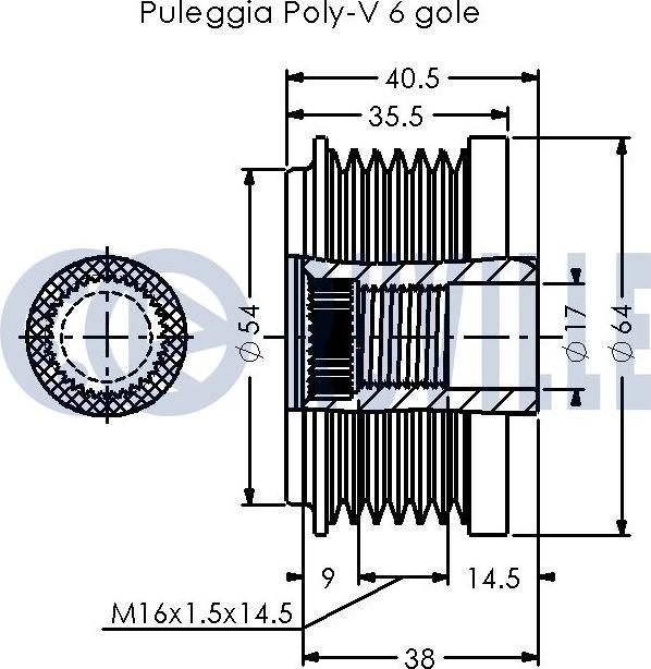 Ruville 542509 - Ремъчна шайба, генератор vvparts.bg