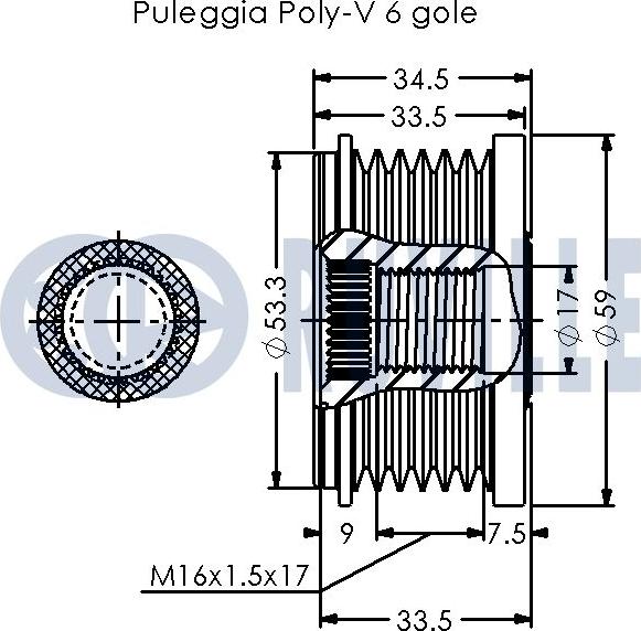 Ruville 542505 - Ремъчна шайба, генератор vvparts.bg