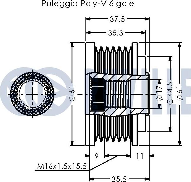 Ruville 542508 - Ремъчна шайба, генератор vvparts.bg