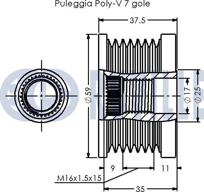 Ruville 542507 - Ремъчна шайба, генератор vvparts.bg