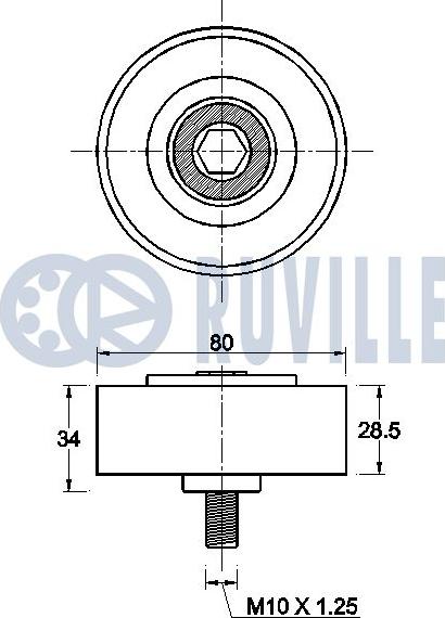 Ruville 542636 - Паразитна / водеща ролка, пистов ремък vvparts.bg