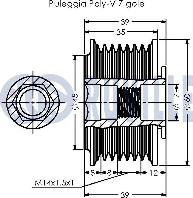 Ruville 542625 - Ремъчна шайба, генератор vvparts.bg