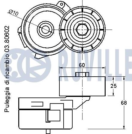 Ruville 542083 - Ремъчен обтегач, пистов ремък vvparts.bg