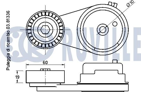 Ruville 542035 - Ремъчен обтегач, пистов ремък vvparts.bg