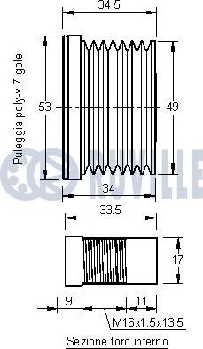 Ruville 542145 - Ремъчна шайба, генератор vvparts.bg