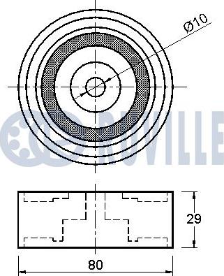 Ruville 542166 - Паразитна / водеща ролка, зъбен ремък vvparts.bg