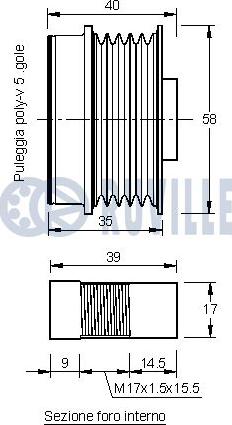 Ruville 542160 - Ремъчна шайба, генератор vvparts.bg