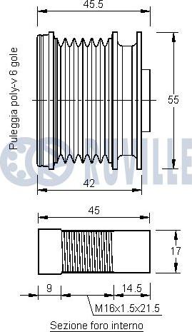 Ruville 542121 - Ремъчна шайба, генератор vvparts.bg