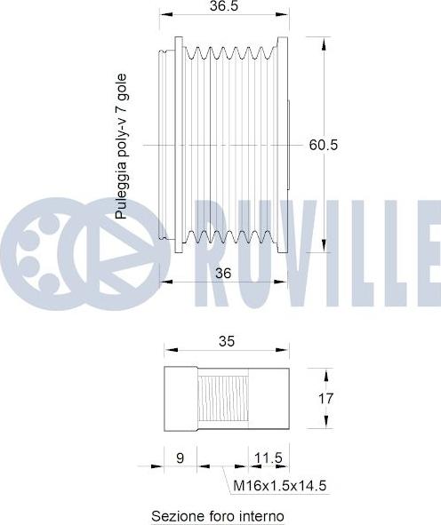 Ruville 542800 - Ремъчна шайба, генератор vvparts.bg