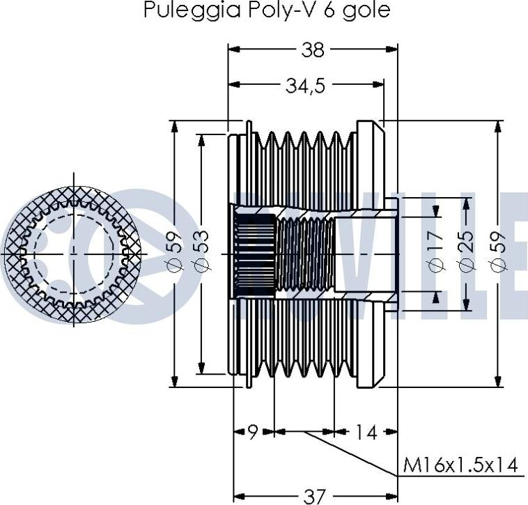 Ruville 542352 - Ремъчна шайба, генератор vvparts.bg