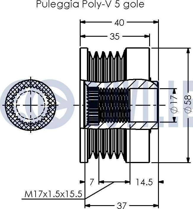 Ruville 542361 - Ремъчна шайба, генератор vvparts.bg