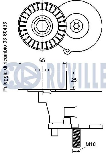 Ruville 542306 - Ремъчен обтегач, пистов ремък vvparts.bg