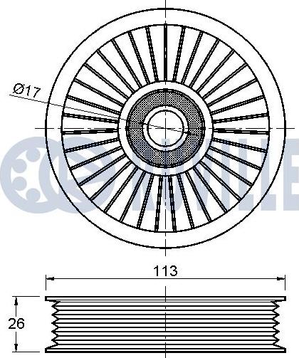 Ruville 542303 - Паразитна / водеща ролка, пистов ремък vvparts.bg