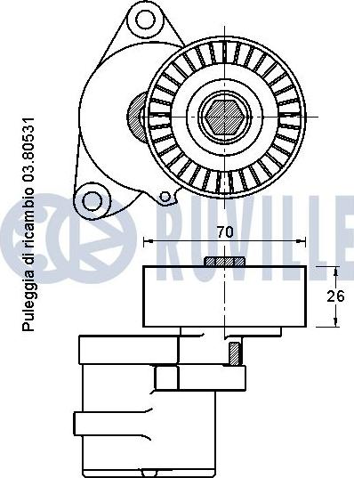 Ruville 542318 - Ремъчен обтегач, пистов ремък vvparts.bg