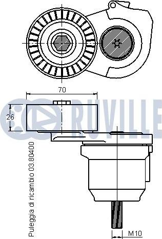 Ruville 542381 - Ремъчен обтегач, пистов ремък vvparts.bg