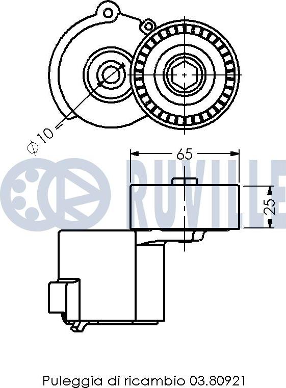 Ruville 542338 - Ремъчен обтегач, пистов ремък vvparts.bg