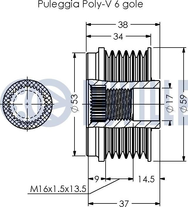 Ruville 542373 - Ремъчна шайба, генератор vvparts.bg