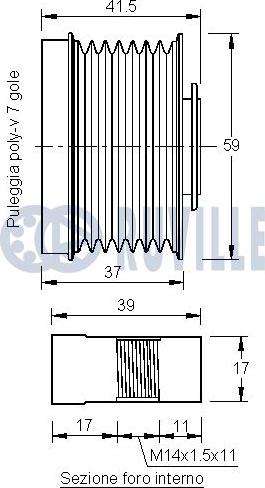 Ruville 542253 - Ремъчна шайба, генератор vvparts.bg