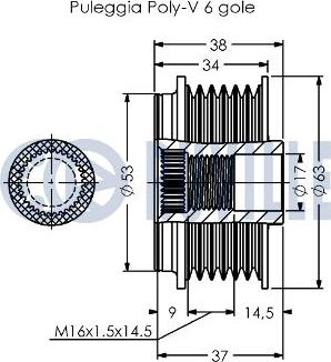 Ruville 542795 - Ремъчна шайба, генератор vvparts.bg