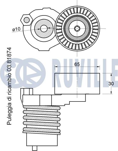 Ruville 542743 - Ремъчен обтегач, пистов ремък vvparts.bg