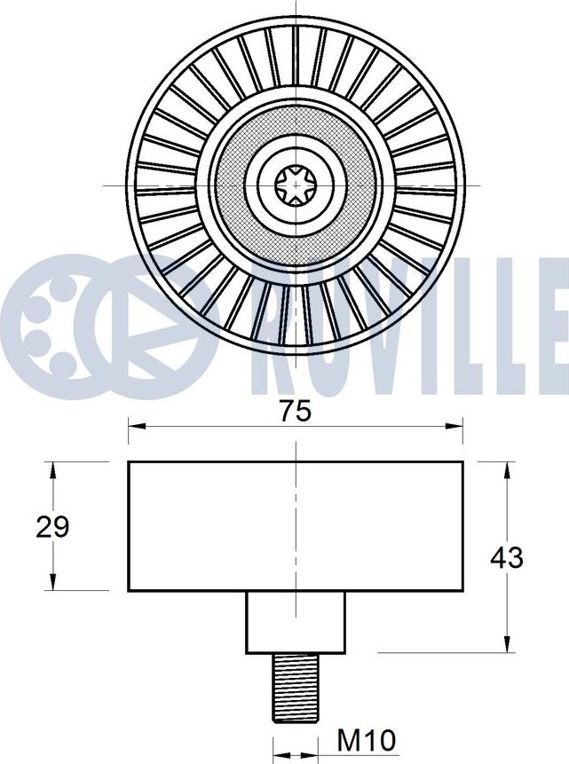 Ruville 542758 - Паразитна / водеща ролка, пистов ремък vvparts.bg