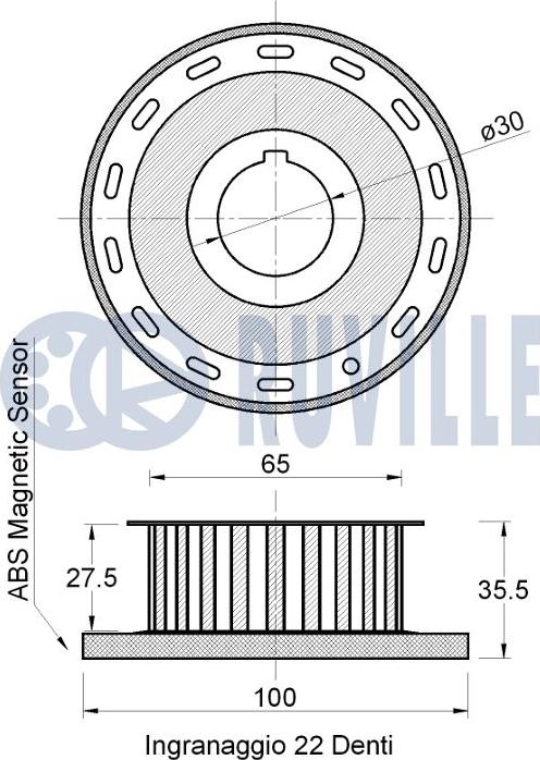 Ruville 542701 - Зъбно колело, колянов вал vvparts.bg