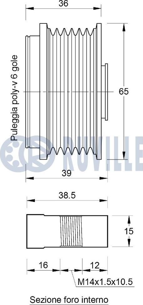 Ruville 542739 - Ремъчна шайба, генератор vvparts.bg