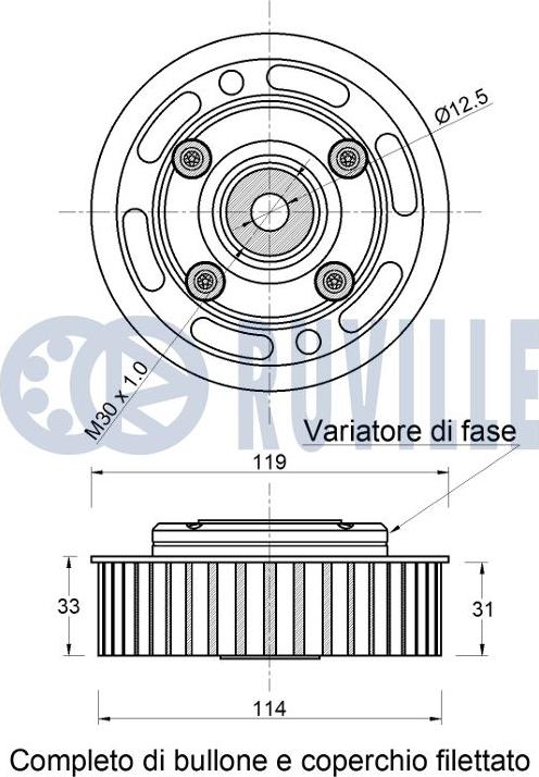 Ruville 542779 - Паразитна / водеща ролка, зъбен ремък vvparts.bg