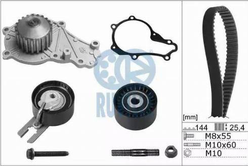 Ruville 55953701 - Водна помпа+ к-кт ангренажен ремък vvparts.bg