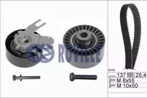 Ruville 5596770 - Комплект ангренажен ремък vvparts.bg