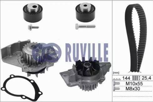 Ruville 55921731 - Водна помпа+ к-кт ангренажен ремък vvparts.bg