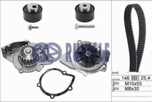 Ruville 55921722 - Водна помпа+ к-кт ангренажен ремък vvparts.bg